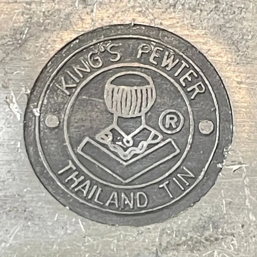 Vintage Thailand Tin Kings Pewter Hip Flask